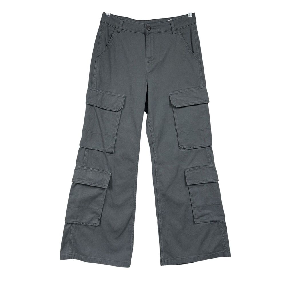 Divided Wide Leg Cargo Denim Pant Sz 6 Gray